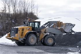 Easton Quarry & Asphalt: A Caterpillar 982M loader moves aggregate around in the yard.