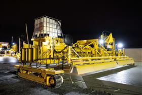 Haines & Kibblehouse, Inc.: The Gomaco T/C 600 tines and finishes the concrete on I-95. 