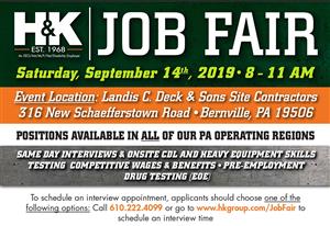 The H&K Group to Hold Job Fair on September 14, 2019