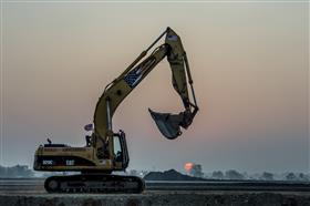 Haines & Kibblehouse, Inc.: A Caterpillar 320C excavator beings the day at the Southport Project. 