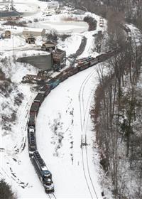 Birdsboro Quarry: A train preps to load with aggregate for shipment to Dagsboro Stone Depot located in Dagsboro, Delaware.