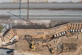 Structures Division: A Structures Division crew works along side the Amtrak main line in Coatesville, PA.