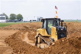 Lehigh Valley Division: A Caterpillar D6 works a cut at ABE International Airport. 