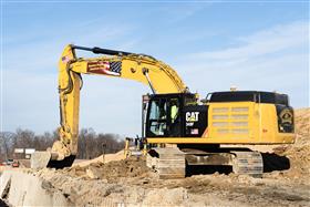 Lehigh Valley Division: A Caterpillar 349F works along I78. 