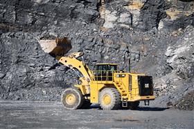 Marshalls Creek Quarry: A Caterpillar 988K prepares to load a haul truck at Marshalls Creek Quarry.