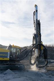 Drilling Division: An Epiroc FlexiROC D60 works at Silver Hill Quarry. 