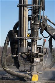 Drilling Division: Another close up shot of the rotary head on the Epiroc FlexiROC D60.