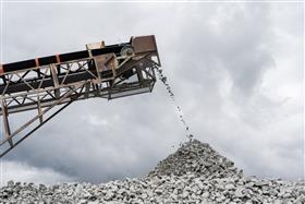 Hilltop Quarry: Product comes off a conveyor at.
