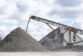 Dagsboro Stone Depot: A conveyor adds material to a stockpile at Dagsboro Stone Depot.