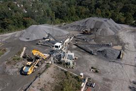 Pyramid Quarry: An overall shot of the processing plant at Pyramid Quarry.