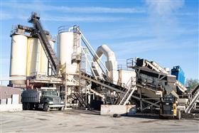 Delaware Valley Asphalt: The silos, drum and hoppers at DVA. 