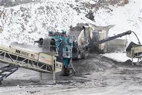 Birdsboro Quarry: A portable crushing spread set up within the quarry.