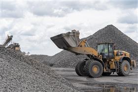 Pottsville Quarry & Asphalt: A Caterpillar 982M sorts aggregate at the crushing plant.