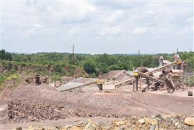 Sanatoga Quarry & Asphalt: An overall shot of the quarry, crushing plant and asphalt plant.