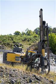 Drilling Division: An Epiroc FlexiROC D60 works at Douglassville Quarry. 