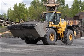 Wilkes-Barre Materials: A Volvo L250H wheel loader serves the crushing plant.