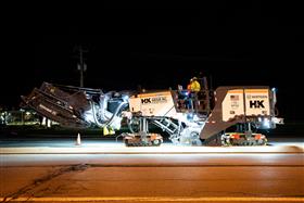 Lehigh Valley Division: A milling crew prepares for the evening shift with a Wirtgen W220Fi.